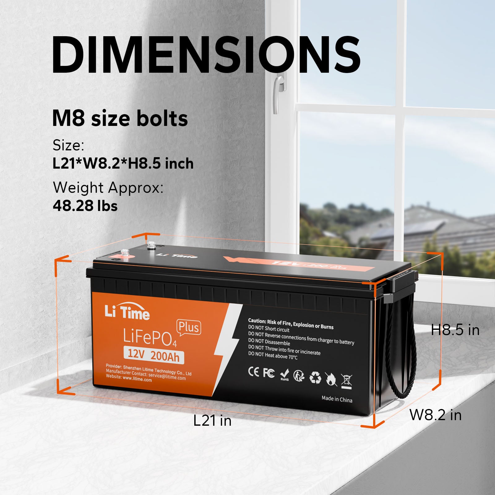 LiTime 12V 200Ah Plus LiFePO4 Lithium Battery - 200A BMS - Image 2